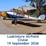 Toranafest, Luskintyre Airfield Cruise, 19 September 2026 ....